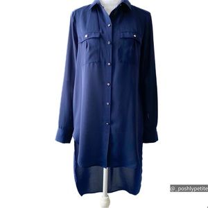 Bebe Boho high/low button down collar shirt